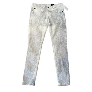 AG Adriano Goldschmied Women 4 27 Marble Acid‎ Wash Grey White Skinny Jeans ASWW